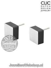 images/productimages/small/Clic-O15Z-Oorknop-Dames-Aluminium-Zwart-Zilver-Mat.jpg