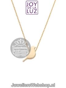 Joy de la Luz Yi-Birdy gouden initials ketting met vogeltje bedel