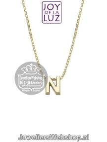 Joy de la Luz Yi-N gouden initials ketting met letter hanger N