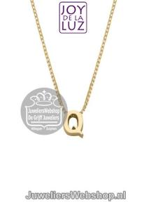 Joy de la Luz Yi-Q gouden initials ketting met letter hanger Q