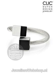 clic r4z zwarte kubus ring