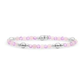 sparkling jewels Rose Quartz & Violet Quartz Bold Mix Armband BLK02S-G13-G41