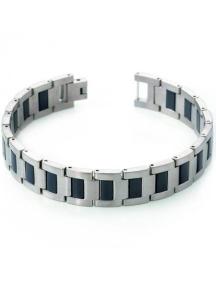 boccia heren armband 0334-01 titanium met rubber