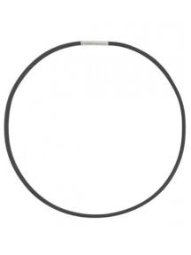 boccia ketting zwart rubber met titanium sluiting 0827-01