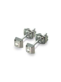 boccia oorknop met diamant 0538-01 vierkant