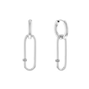 Calvin Klein Elongated Oval Oorbellen CJ35000181 Zilver