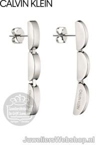 calvin klein KJAYME000200 Wavy oorbellen zilver