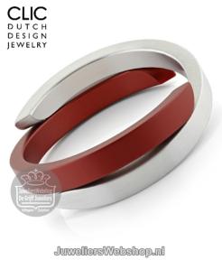clic armband a1rmat mat aluminium rood en zilver