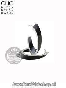 clic creolen O21Z ovaal zwart