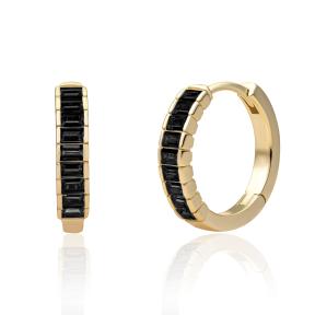 sparkling jewels Gold Huggies Horizontal CZ creolen EAG23-CZ02