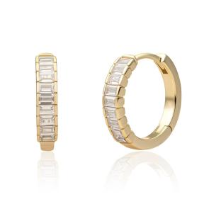 sparkling jewels Gold Huggies Horizontal CZ creolen eag23