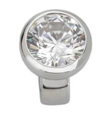 JOY de la LUZ Slide JS057 Stone BIG White round Silver