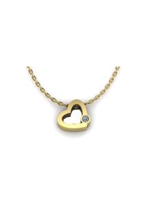 gouden initials open hart collier met diamant Joy de la Luz Yi-001OpenHeart