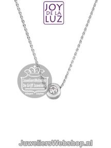 Joy de la Luz Si-CZ initials ketting met hanger zirconia