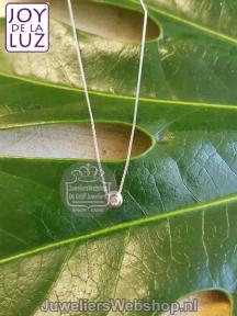 Minioro Wi-005 witgouden initials ketting 42cm met briljant