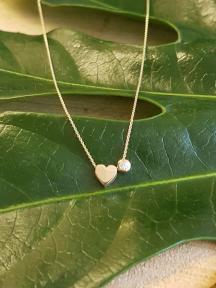 gouden initials hartje en briljant collier Joy de la Luz Yi-003-heart