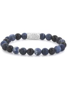 Rebel & Rose armband Blue Rocks RR-80045-S-M 17,5cm blauw
