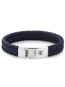 rebel&rose armband leer blauw rr-0016-n-19.5
