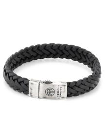 rebel & rose braided raw mat vintage black armband rr-l0076-s-l