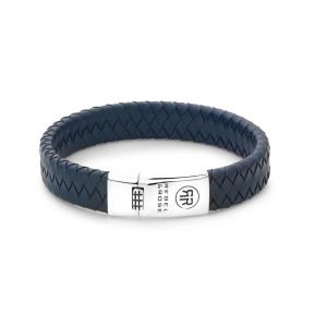 rebel & rose Braided Flat 925 Navy armband RR-L0151-S-M