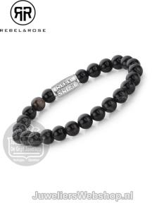 Rebel & Rose armband Black Velvet RR-80028-S-M 17,5cm zwart