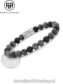 Rebel & Rose armband RR-80069-S-M Grey Rocks 17,5cm