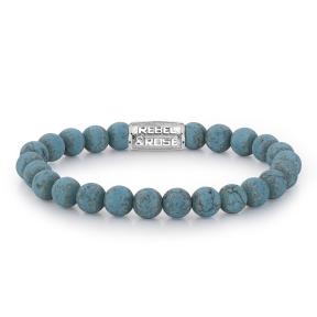 Rebel and Rose Matt Turquoise Delight RR-80043-S-L Armband 8mm 19cm