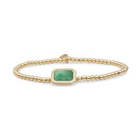 sparkling jewels Green Aventurine Baguette Gold Armband SB-G-3MM-BAG29