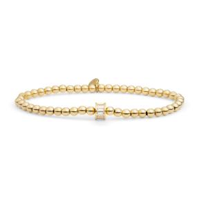 sparkling jewels armband Gold Baguette Cylinder SB-G-4MM-BA