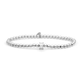 sparkling jewels armband Silver Baguette Cylinder SB-S-4MM-BA