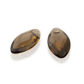 sparkling jewels earring Smoky Quartz ear leaf eardrops eagem23-fclf-s