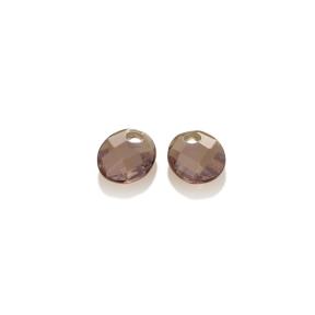 sparkling jewels Smoky Quartz Twist Oval eardrops eagem23-so