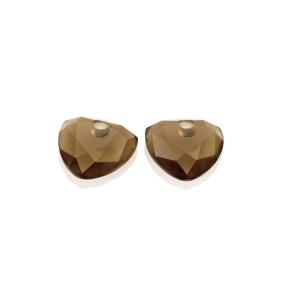 sparkling jewels Smoky Quartz Trillion cut eardrops eagem23-tri