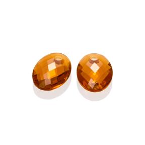 sparkling jewels Citrine Quartz Medium Oval eardrops EAGEM38-MO