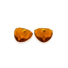 sparkling jewels Citrine Quartz Trillion cut eardrops eagem38-tri