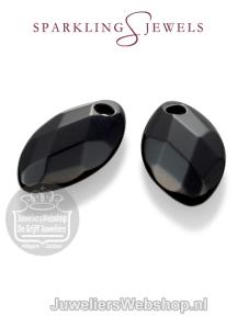 sparkling jewels earring editions facet onyx ear leaf eardrops eagem07-fclf-s