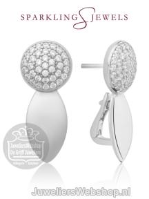sparkling jewels earring editions the core crystal silver oorstekers eas04