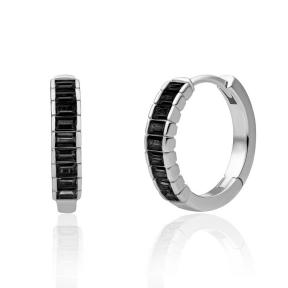 sparkling jewels Silver Huggies Horizontal CZ creolen EAS23-CZ02