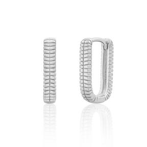 sparkling jewels Silver Square Huggies creolen eas25