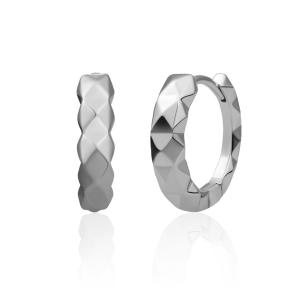 sparkling jewels Silver Multi Edge Huggies creolen eas29