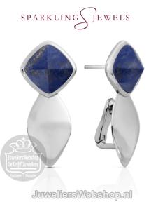 sparkling jewels oorstekers edge editions lapis lazuli silver oorstekers eas05-gd04
