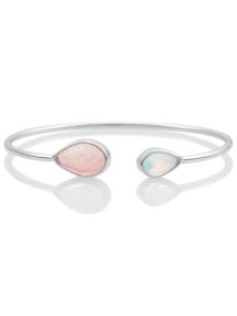 sparkling jewels armband spring leaf bangle cherry quartz opalite sbs-bandc09-s