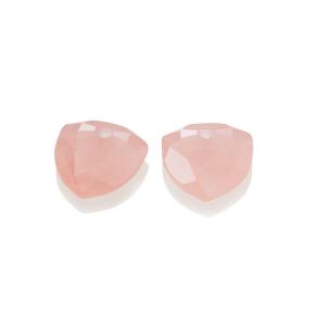 sparkling jewels Rose Quartz Trillion cut eardrops eagem13-tri