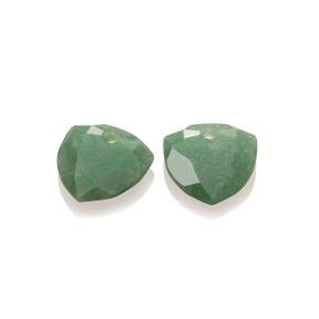 sparkling jewels Green Aventurine Trillion cut eardrops eagem29-tri