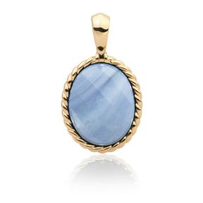 sparkling jewels Twist Pendant facet Blue Lace Agate hanger SPG21-G47