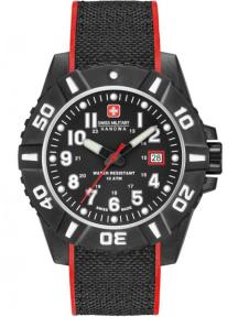swiss military hanowa black carbon herenhorloge 06-4309.17.007.04 zwart rood