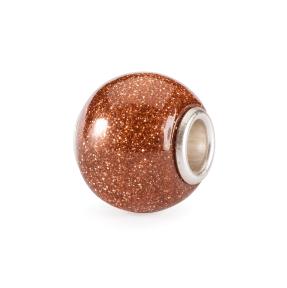 Trollbeads Bruine Goudsteen glas kraal TGLBE-20396