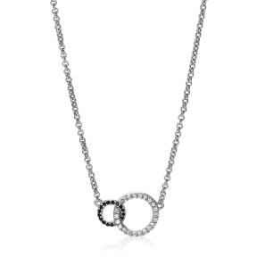 zinzi collier ZIC1987 zilveren ketting met zirconia cirkels