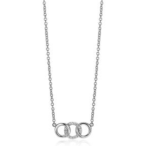 zinzi collier ZIC2045 zilveren ketting met zirconia cirkels