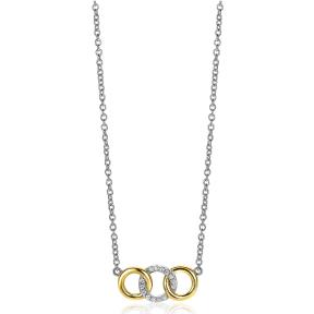 zinzi collier ZIC2045Y zilveren ketting met zirconia cirkels